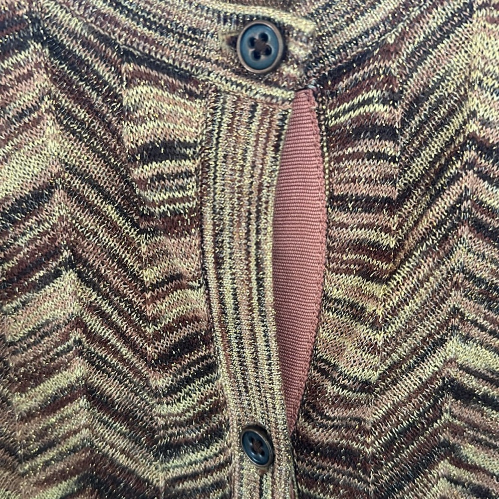 Missoni X Target Womens Cardigan Sweater.
Chevron Brown Metallic Gold Thread XL - Picture 6 of 10